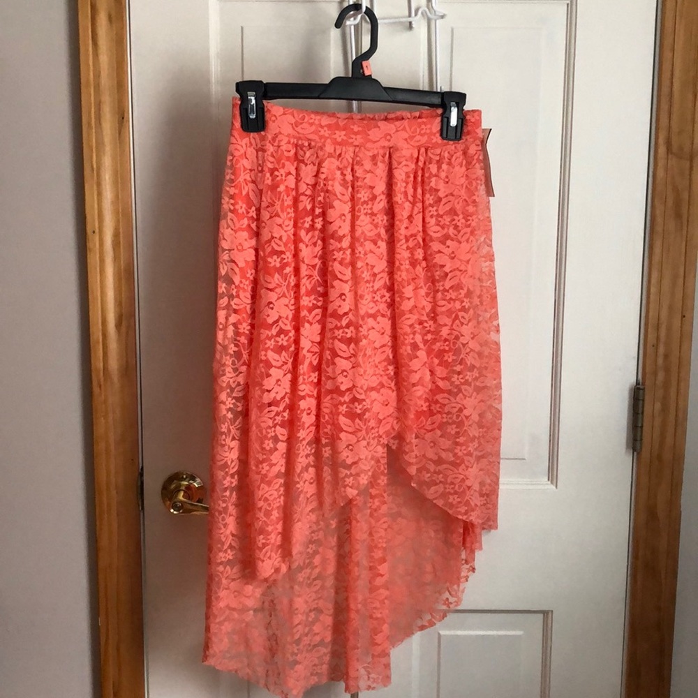 Nylon mini with lace material over it